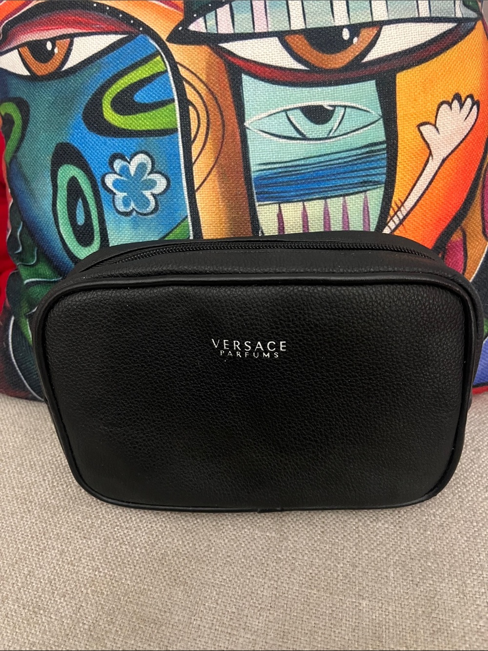 Versace perfume cosmetic bag zipper Men's Travel Pouch
